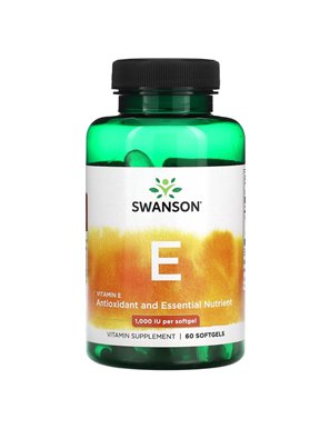 Swanson, Vitamin E, 1,000 IU, 60 Softgels Swanson, Vitamin E, 1,000 IU, 60 Softgels
