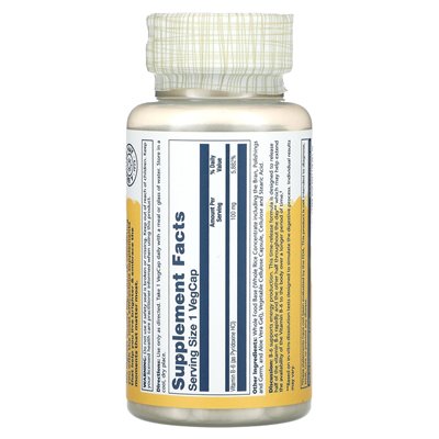 Solaray, uwalnianie czasowe, witamina B-6, 100 mg, 60 Vegcaps