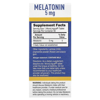 Ultimate Source, Melatonin, 5mg, 60 microlingual tablets dissolve