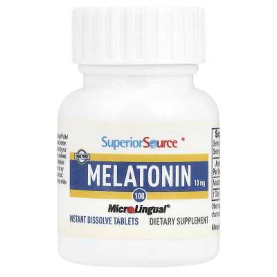 Najwyższe źródło, melatonina, 10 mg, 100 mikrolingowych tabletek rozpuszcza się