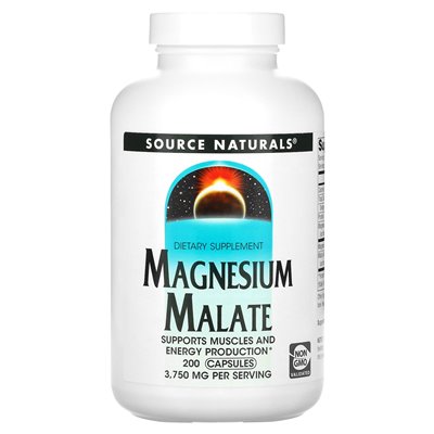 Źródło Naturals, Magnez Malate, 3750 mg, 200 kapsułek (625 mg na kapsułkę)