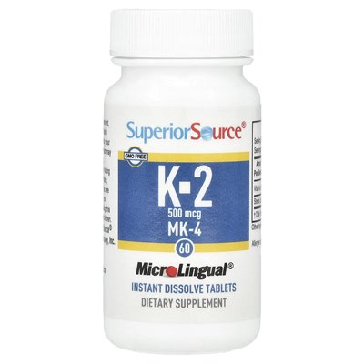 Highest Source, Vitamin K-2, 500 mcg, 60 microlingual tablets dissolve