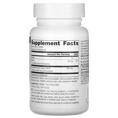 Source Naturals, Ekstrakt z kiełków brokułów, 250 mg, 60 tabletek (125 mg w tabletce) Source Naturals, Ekstrakt z kiełków brokułów, 250 mg, 60 tabletek (125 mg w tabletce)