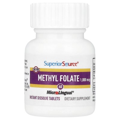 Superior Source, Metylo Fola, 1000 mcg, 60 Instant Rozpuszczalnych Tabletek Superior Source, Metylo Fola, 1000 mcg, 60 Instant Rozpuszczalnych Tabletek