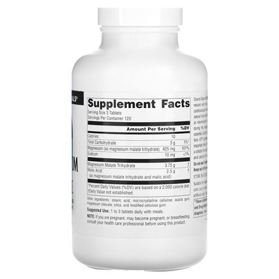Source Naturals, Magnesium Malate, 3750 mg, 360 tablets (1250 mg per tablet)