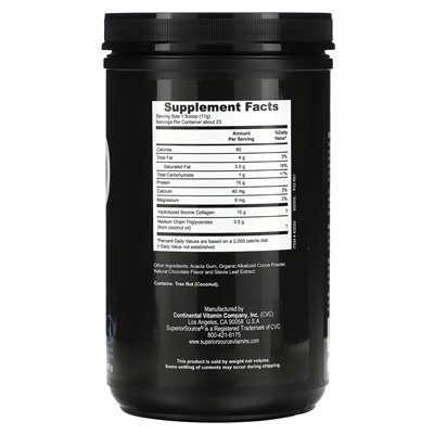 Supreme Source, Keto-Kollagenpulver mit MCTS, Schokolade, 14 oz (397 g)