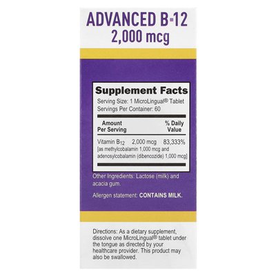 Ultimate Source, Advanced B-12, 2000 MCG, 60 MicroLingual® Instant-Tabletten