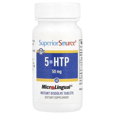 Top Source, 5-HTP, 50mg, 60 Mikrolingualtabletten lösen sich auf