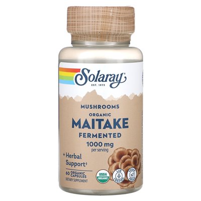 Solaray, Organic Fermented Maitake Mushrooms, 1000mg, 60 Organic Capsules (500mg per capsule)