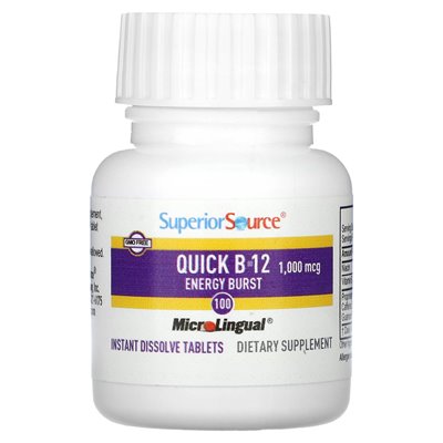 Top Source, Fast Energy Brig B-12, 1000 mcg, 100 Mikrolingualtabletten zum sofortigen Auflösen