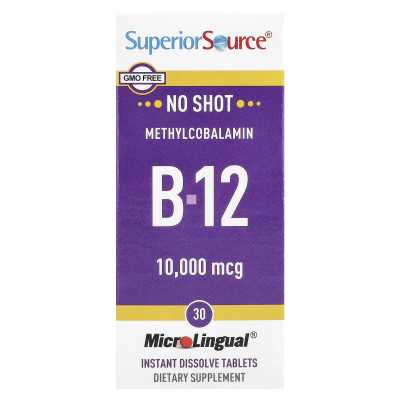 Superior Source, Metylokobalamina B-12, 10,000 mcg, 30 MicroLingual Natychmiast Rozpuszczalnych Tabletek Superior Source, Metylokobalamina B-12, 10,000 mcg, 30 MicroLingual Natychmiast Rozpuszczalnych Tabletek