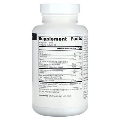 Natural Source, Proline and L-Lysine, 550 mg, 120 tablets