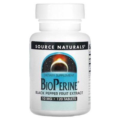 Źródło Naturals, Bioperine, 10 mg, 120 tabletek Źródło Naturals, Bioperine, 10 mg, 120 tabletek