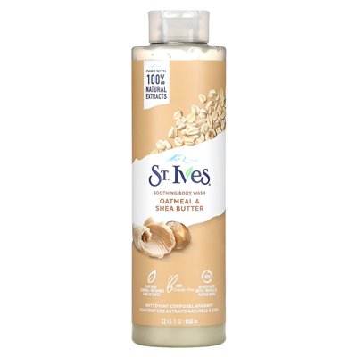 St. Ives, kojące mycie ciała, płatki owsiane i masło shea, 22 fl oz (650 ml)
