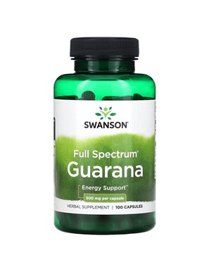 Swanson, Pełne Spektrum Guarana, 500 mg, 100 Kapsułek Swanson, Pełne Spektrum Guarana, 500 mg, 100 Kapsułek