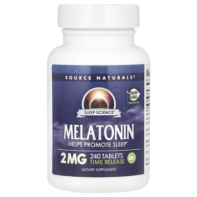 Source Naturals, Melatonin, Time Release, 2mg, 240 Tablets