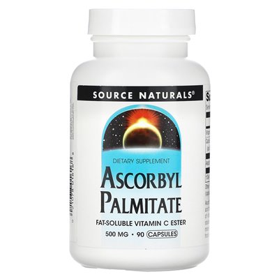 Źródło Naturals, Ascorbyl Palmician, 500 mg, 90 kapsułek