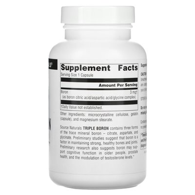 Źródło Naturals, Triple Bor, 3 mg, 200 kapsułek Źródło Naturals, Triple Bor, 3 mg, 200 kapsułek