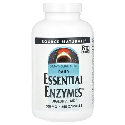 Źródło Naturals, Daily Essential Enzymes®, 500 mg, 240 kapsułek