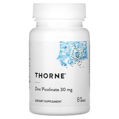 Thorne, Cytrynian Cynku Picolinate, 30 mg, 60 Kapsułek Thorne, Cytrynian Cynku Picolinate, 30 mg, 60 Kapsułek