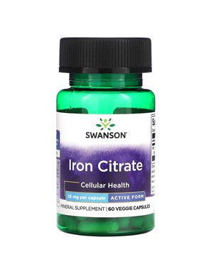 Swanson, Eisencitrat, aktive Form, 25 mg, 60 vegetarische Kapseln Swanson, Eisencitrat, aktive Form, 25 mg, 60 vegetarische Kapseln