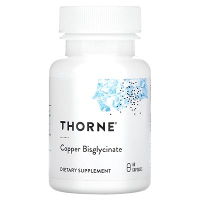 Thorne, copper bisglycinate, 60 capsules