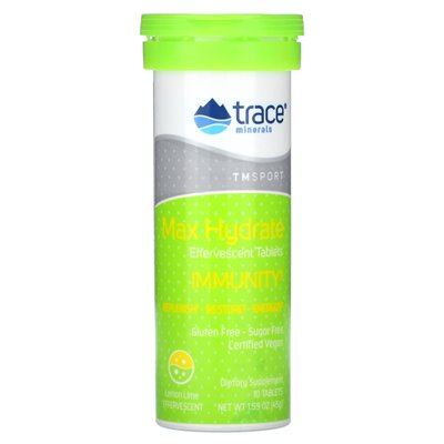 Trace, TM Sport, Max-Hydrate Immuniity Tabletki, wapno cytrynowe, 8 rur, 10 tabletek każda Trace, TM Sport, Max-Hydrate Immuniity Tabletki, wapno cytrynowe, 8 rur, 10 tabletek każda