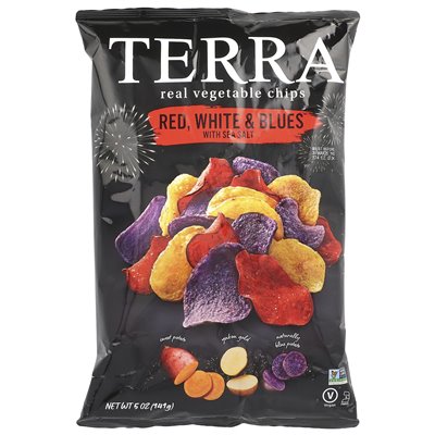 Terra, echte Gemüsechips, Rot, Weiß und Blau mit Meersalz, 5 oz (141 g)