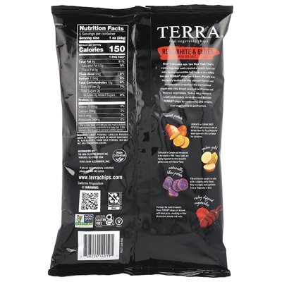 Terra, echte Gemüsechips, Rot, Weiß und Blau mit Meersalz, 5 oz (141 g)