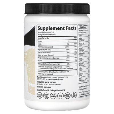 Trace, Grass-Fed Collagen Peptides, Unflappable, 10.1 oz (286 g)