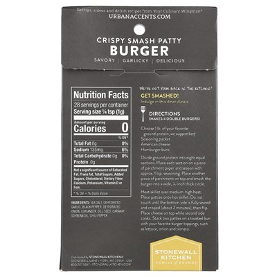 Urban Access, Crispy Smash Patty Burger, Classic Steakhouse Mix, 1 Unze (28 g)