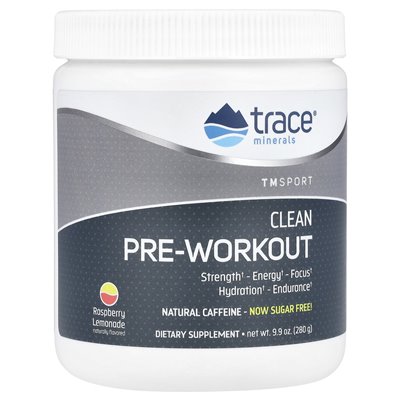 Trace Minerals ®, TM Sport, Clean Pre Workout, Raspberry Lemonade, 1.1 lbs (514 g) Trace Minerals ®, TM Sport, Clean Pre Workout, Raspberry Lemonade, 1.1 lbs (514 g)