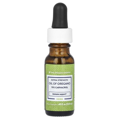 Witaminy Shoppe, dodatkowa wytrzymałość, olej z oregano, 21 mg, 0,45 fl oz (13,5 ml)