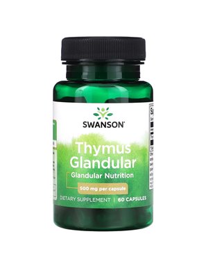 Swanson, Gruczoł Thymusa, 500 mg, 60 Kapsułek