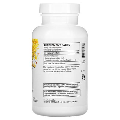 Thorne, fitosom kurkuminy, 1000 mg, 120 kapsułek Thorne, fitosom kurkuminy, 1000 mg, 120 kapsułek