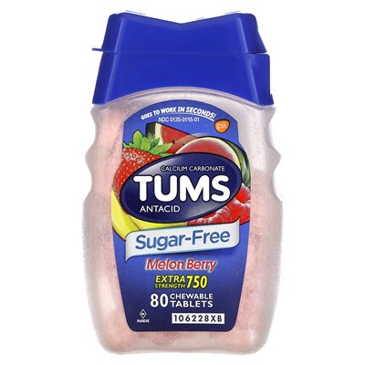 Tums, dodatkowa siła zobojętniająca, jagoda melonowa, 80 tabletek do żucia