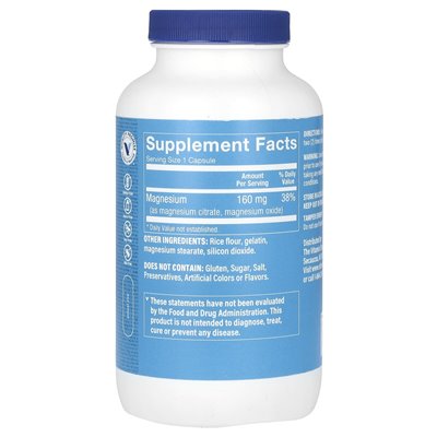 Witaminy Shoppe, kompleks cytrynianu magnezu, 160 mg, 300 kapsułek