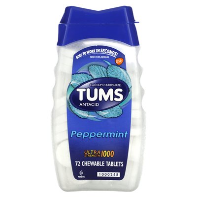 TUMS, ultra siła zobojętniająca się, mięta pieprzowa, 72 tabletki do żucia