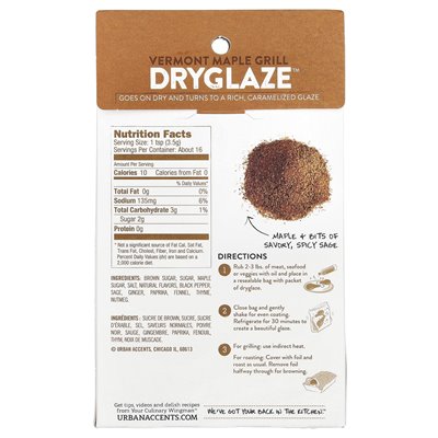 Urban Access, Dryglaze ™, Vermont Maple Grill, 2 Unzen (57 g)