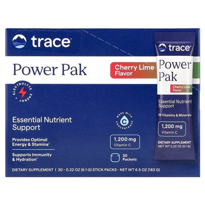 Trace, Power Pak, wiśniowe wapno, 30 pakietów, 0,22 uncji (6,1 g)