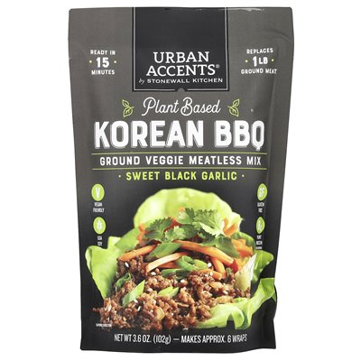 Urban Accents, Koreanisches BBQ auf pflanzlicher Basis, gemahlener Gemüsemix, fleischloser Mix, süßer schwarzer Knoblauch, 3 Urban Accents, Koreanisches BBQ auf pflanzlicher Basis, gemahlener Gemüsemix, fleischloser Mix, süßer schwarzer Knoblauch, 3