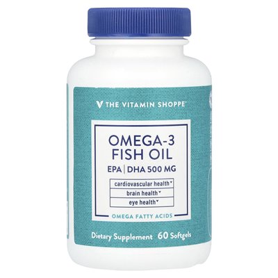 Vitamin Shoppe, Omega-3 Oil, EPA/DHA 500 mg, 60 miękkich