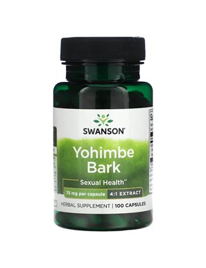 Swanson, Kora Yohimbe, 75 mg, 100 kapsułek
