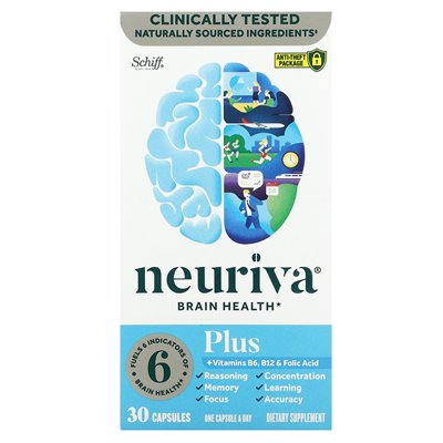 Schiff, Neuriva Brain Health, a także witaminy B6, B12 i kwas foliowy, 30 kapsułek