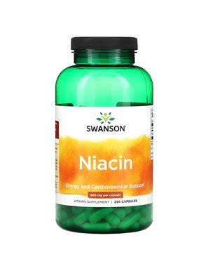 Swanson, Niacyna, 500 mg, 250 Kapsułek Swanson, Niacyna, 500 mg, 250 Kapsułek