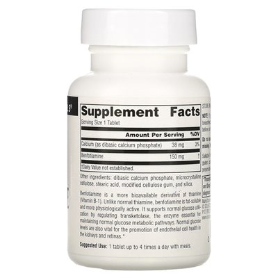 Źródło Naturals, benfotiamina, 150 mg, 60 tabletek