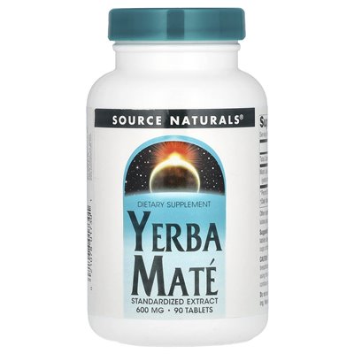 Source Naturals, Yerba Mate, 600mg, 90 tablets