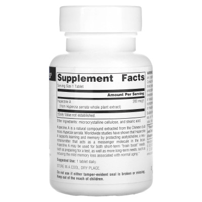 Źródło Naturals, Huperzine A, 200 mcg, 120 tabletek