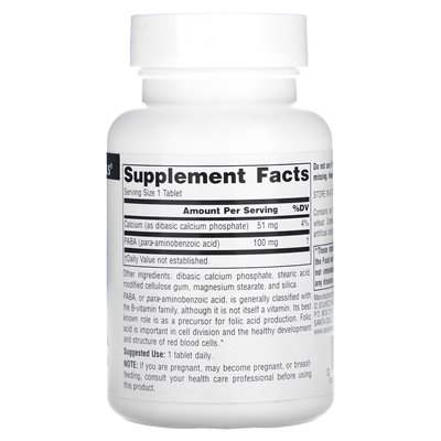 Źródło Naturals, Paba, 100 mg, 250 tabletek Źródło Naturals, Paba, 100 mg, 250 tabletek