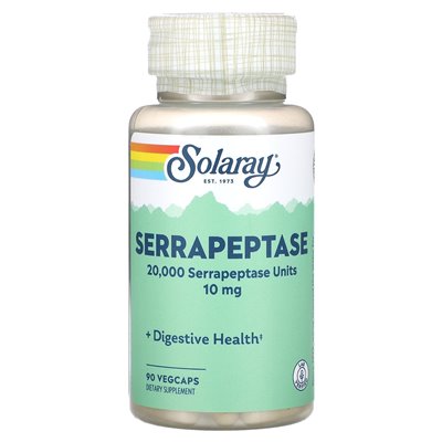 Solaray, Serrapeptaza, 10 mg, 90 VEG-KAPSELN